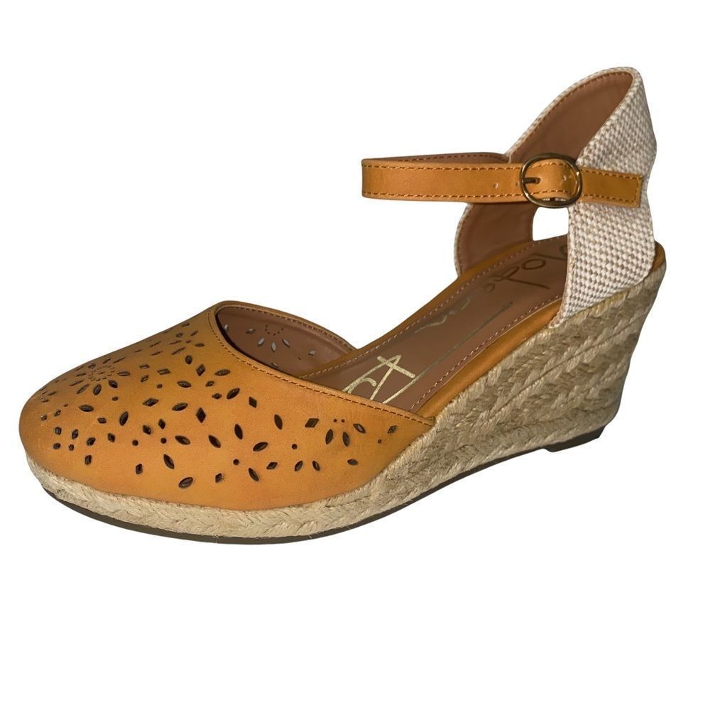 Modern Rush Laser Cut Wedge Sandals